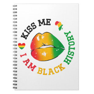 Kiss Me I Be Black History Montag Afroamerikaner Notizblock