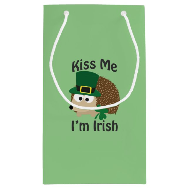 Kiss Me I bin irischer Igel Kleine Geschenktüte (Rückseite)
