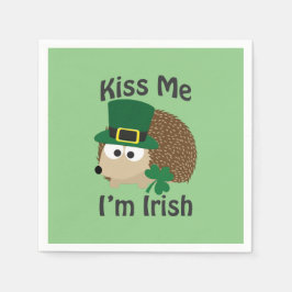 Kiss Me I bin irischer Igel Serviette