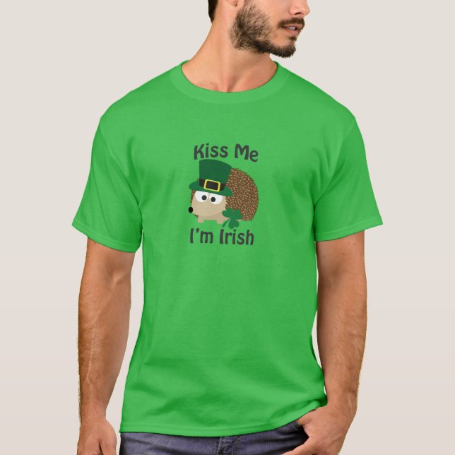 Kiss Me I bin irischer Igel T-Shirt (Vorderseite)