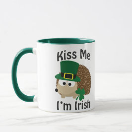 Kiss Me I bin irischer Igel Tasse