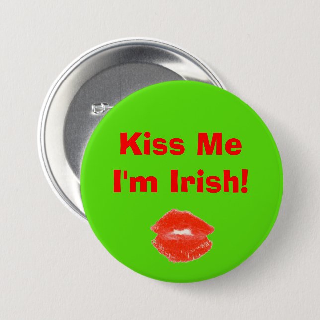 Kiss Me I bin Irish 4Molly Button (Vorne & Hinten)