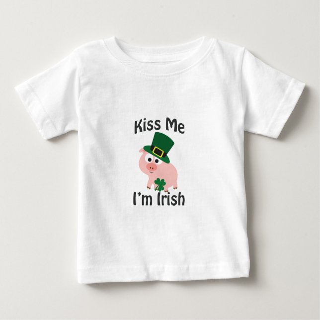 Kiss Me I bin Irish Pig Baby T-shirt (Vorderseite)