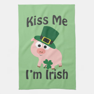 Kiss Me I bin Irish Pig Küchentuch
