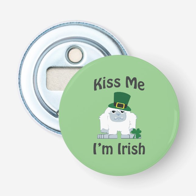 Kiss Me I bin Irish Yeti Flaschenöffner (Vorderseite)