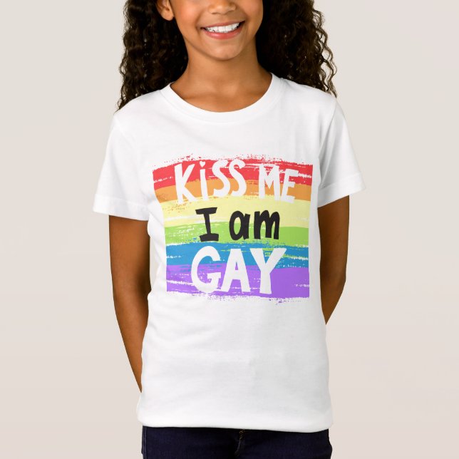 Kiss Me I is Gay T-Shirt (Vorderseite)