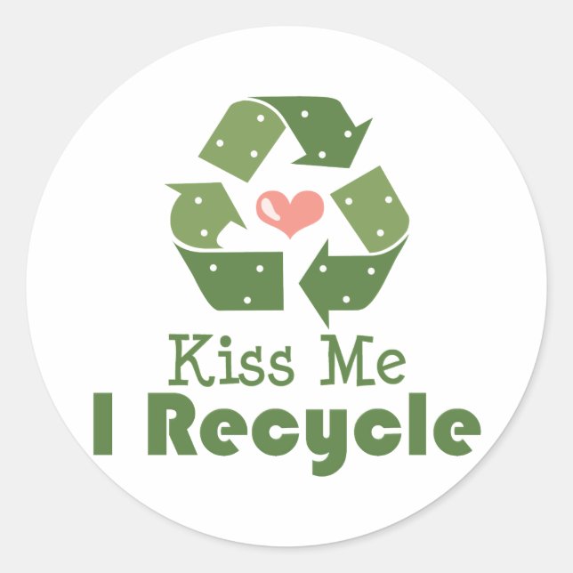 Kiss Me I Recycle Stickers (Devant)
