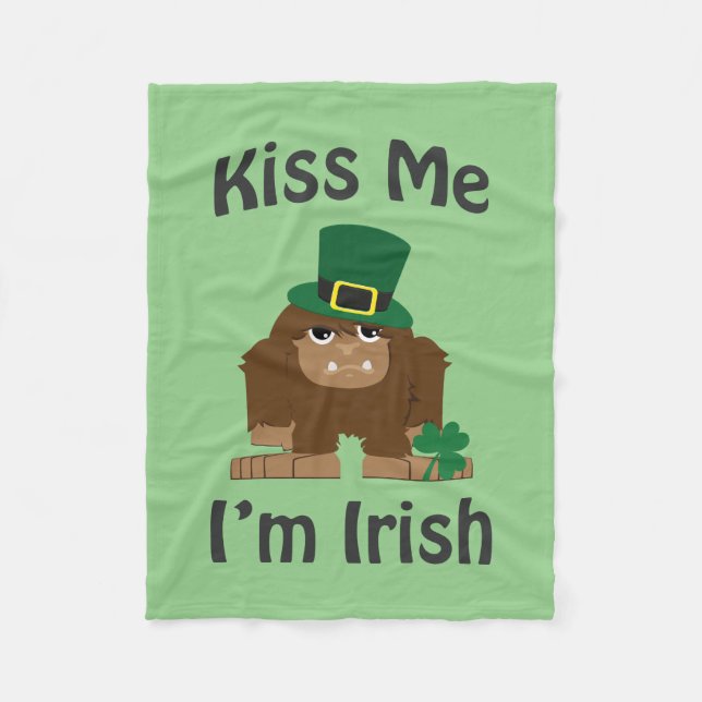 Kiss Me Ich bin ein Irrfuß Fleecedecke (Vorderseite)