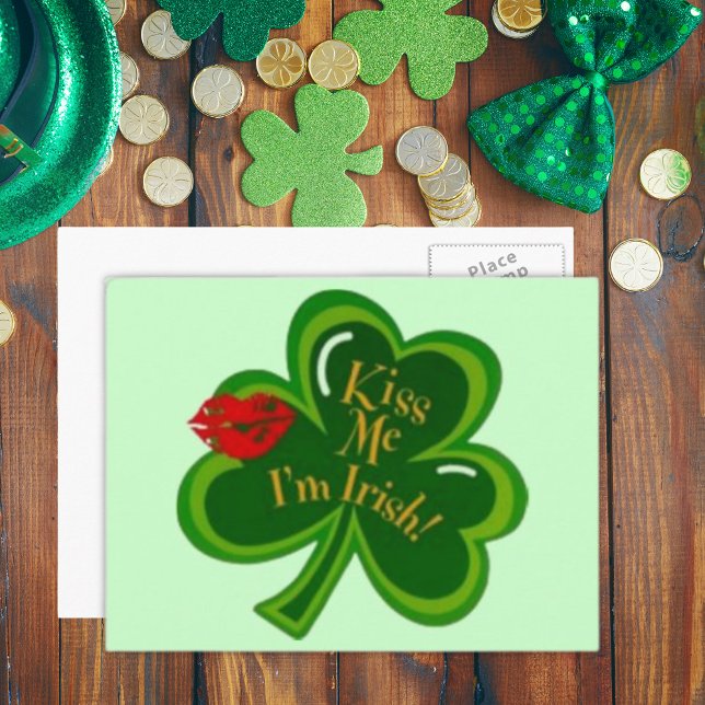 Kiss Me Ich bin irisch Postkarte (Kiss Me I'm Irish Postcard)