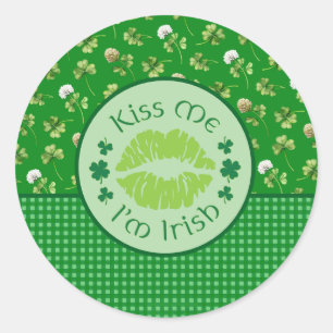 Kiss Me Ich bin irisch Runder Aufkleber