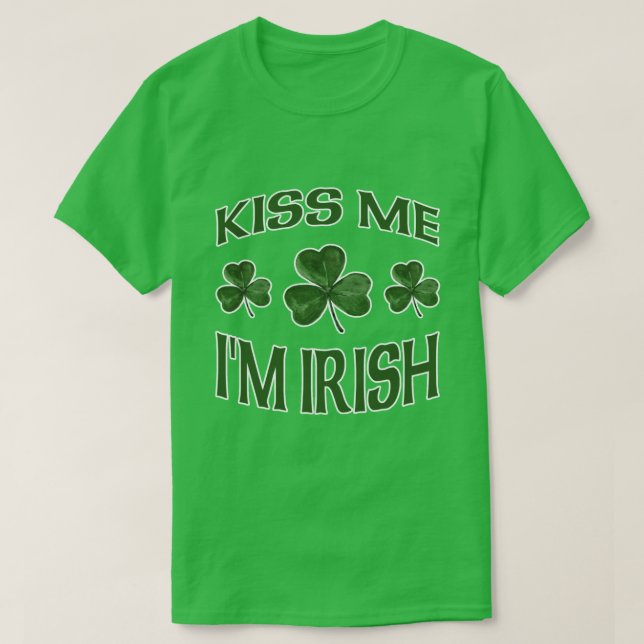 Kiss Me Ich bin irisch T-Shirt (Design vorne)