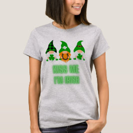 Kiss Me Ich bin Irish St. Patrick's Day Gnome Klee T-Shirt