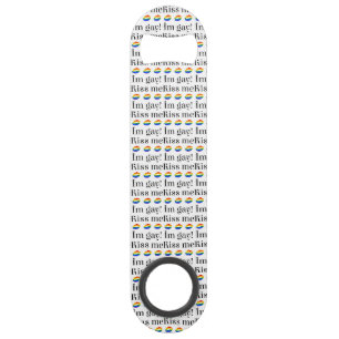 Kiss Me Ich bin schwul (schwarze Buchstaben) Speed Flaschenöffner