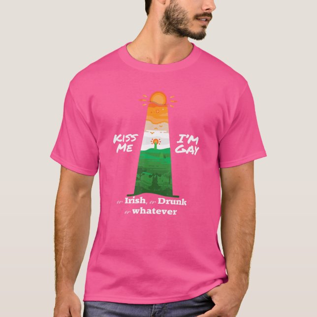 Kiss Me Im Gay oder Irish oder Betrunkene Women Su T-Shirt (Vorderseite)