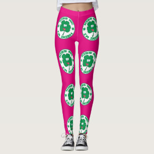 Kiss Me Im Irish Clover Design Leggings