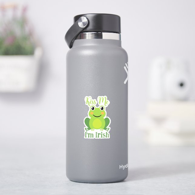 Kiss Me I'm Irish Green Frog St.Patrick's Day Aufkleber (HydroFlask)