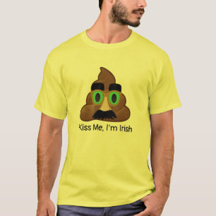 Kiss Me I'm Irish Green Irish Kack Emoji lustig T-Shirt
