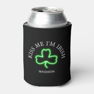 Kiss Me I'm Irish Green Kleeblatt Customized Dosenkühler