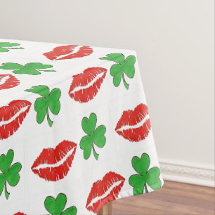 Kiss Me I'm Irish Lips Kleeblatt St. Patrick's Day Tischdecke