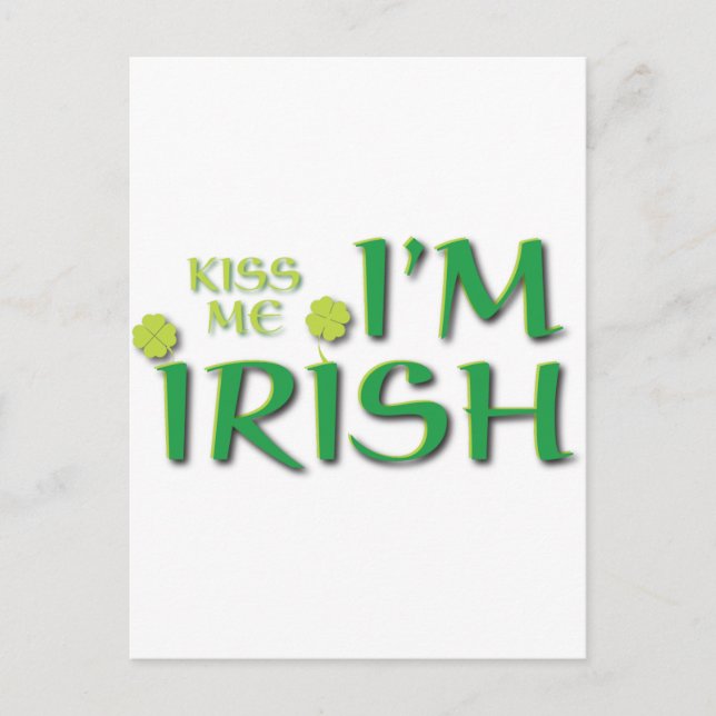 Kiss Me Im Irish Postkarte (Vorderseite)