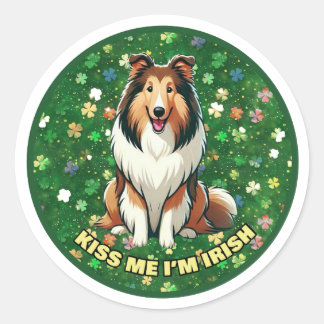 Kiss Me I'm Irish Runder Aufkleber