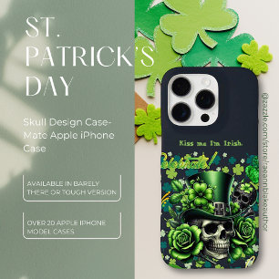 "Kiss Me I'm Irish" Skull iPhone Case-Mate Fall 16 Hülle