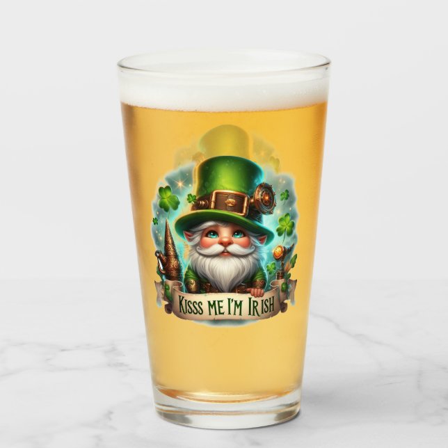 Kiss Me I'm Irish St Patricks Day Glas (Vorne (Gefüllt))