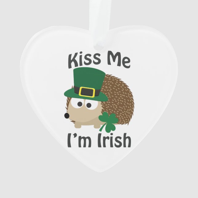 Kiss Me Im Irish St Patricks Day Igel Ornament (Rückseite)