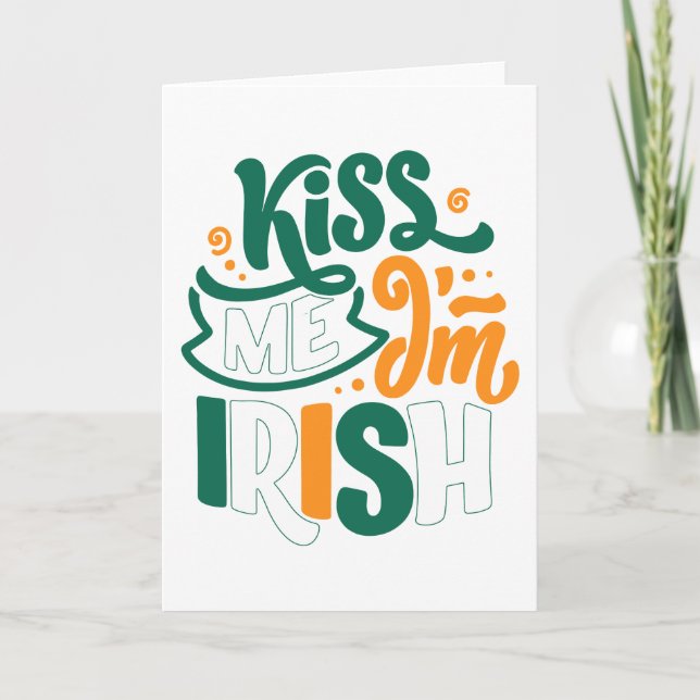 Kiss Me I'm Irish - St. Patrick's Day Karte (Vorderseite)