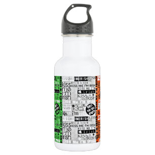 Kiss Me Irish Flag Edelstahlflasche