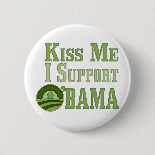 Kiss Me Irish Obama Button
