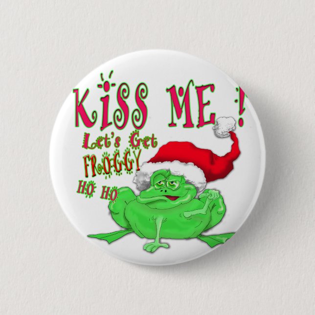 Kiss Me lasse Froggy Button (Vorderseite)