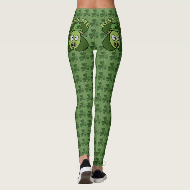 Kiss Me Pig Kleeblatt Pattern Leggings (Rückseite)
