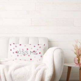 KISS ME Pink Aquarell Dots Sweet Valentine Fun Lendenkissen