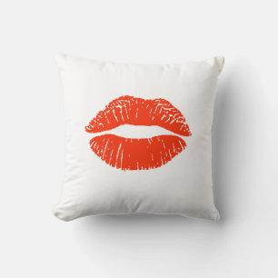 Kiss Me Red Lipstick Druckkissen Anpassen! Kissen