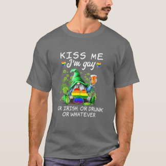 Kiss Mee ich bin schwul oder irisch oder Betrunken T-Shirt
