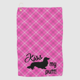 Kiss meine Putt Karierte Dackel Dog Cheeky Golf Ha Golfhandtuch