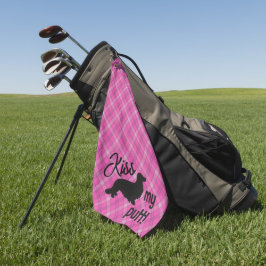 Kiss meine Putt Karierte Dackel Dog Cheeky Golf Ha Golfhandtuch