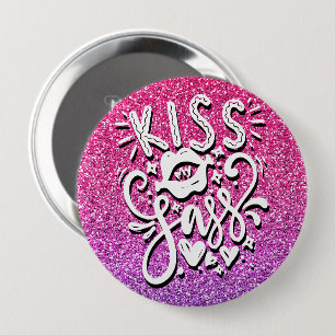 KISS MEINE SASS-CUSTOM-GLITZER-TYPOGRAPHIE BUTTON