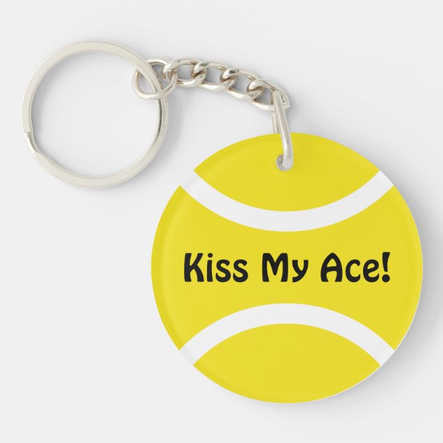 Kiss meinen Ass-Tennisball-Schlüsselanhänger | Per Schlüsselanhänger (Vorderseite)