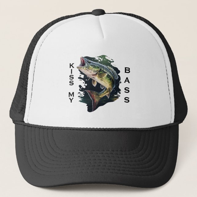 Kiss meinen Bass Fishing Truckerkappe (Vorderseite)