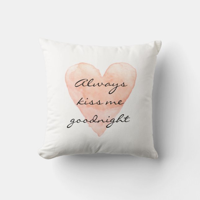 KISS MIR IMMER GOODNIGHT Korallenherz Kissen werfe (Vorderseite)