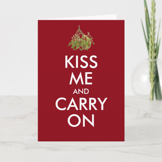 KISS MIR UND TREUE AUF FEIERTAGSKARTE (Vorderseite)