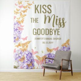 Kiss Miss Butterfly Garden Brautparty Hintergrund Wandteppich