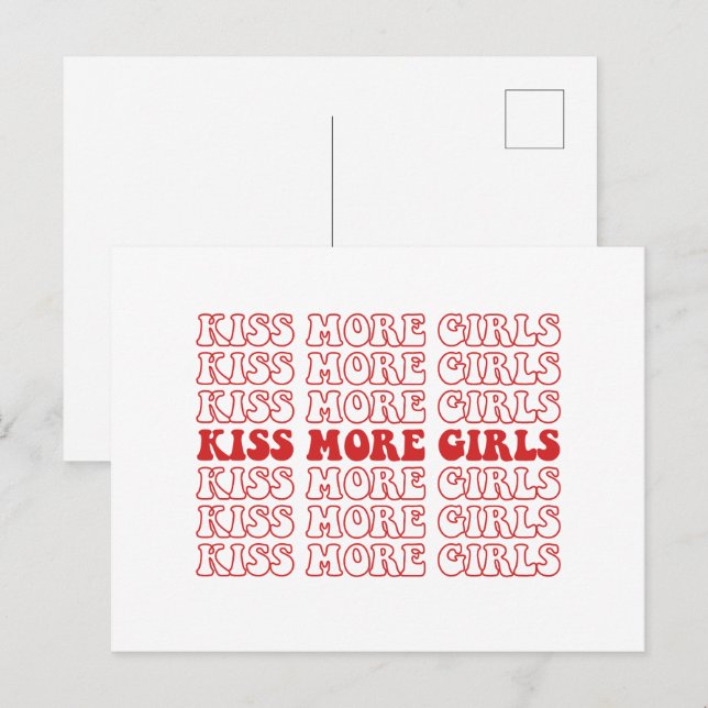 Kiss more Girls Lesbisch Bisexual LGBTQ Monat Postkarte (Vorne/Hinten)