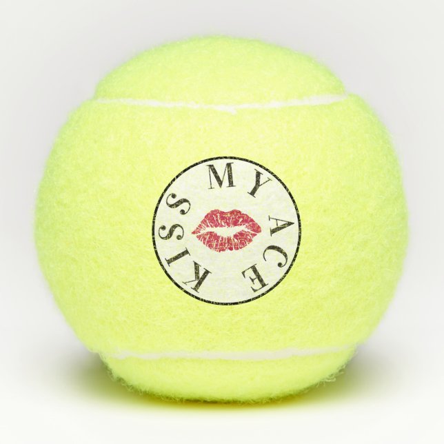 Kiss My Ace Funny und Fierce Tennisbälle (Vorderseite)