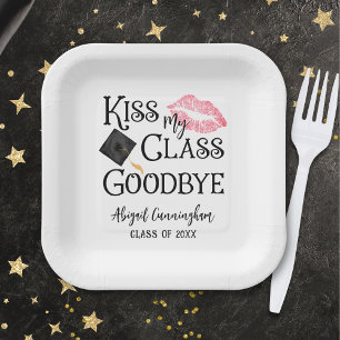 Kiss My Class Goodbye Funny Abschluss Pappteller