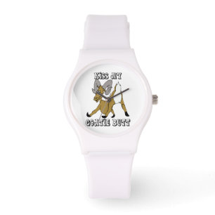 Kiss my Goatie Hintern Funny Goat Armbanduhr