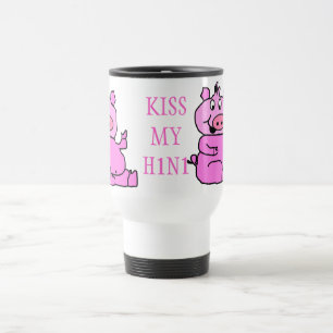 "KISS MY H1N1" Rosa Cartoon Schweinefleisch Tasse