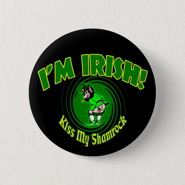 Kiss My Kleeblatt Button (Vorderseite)